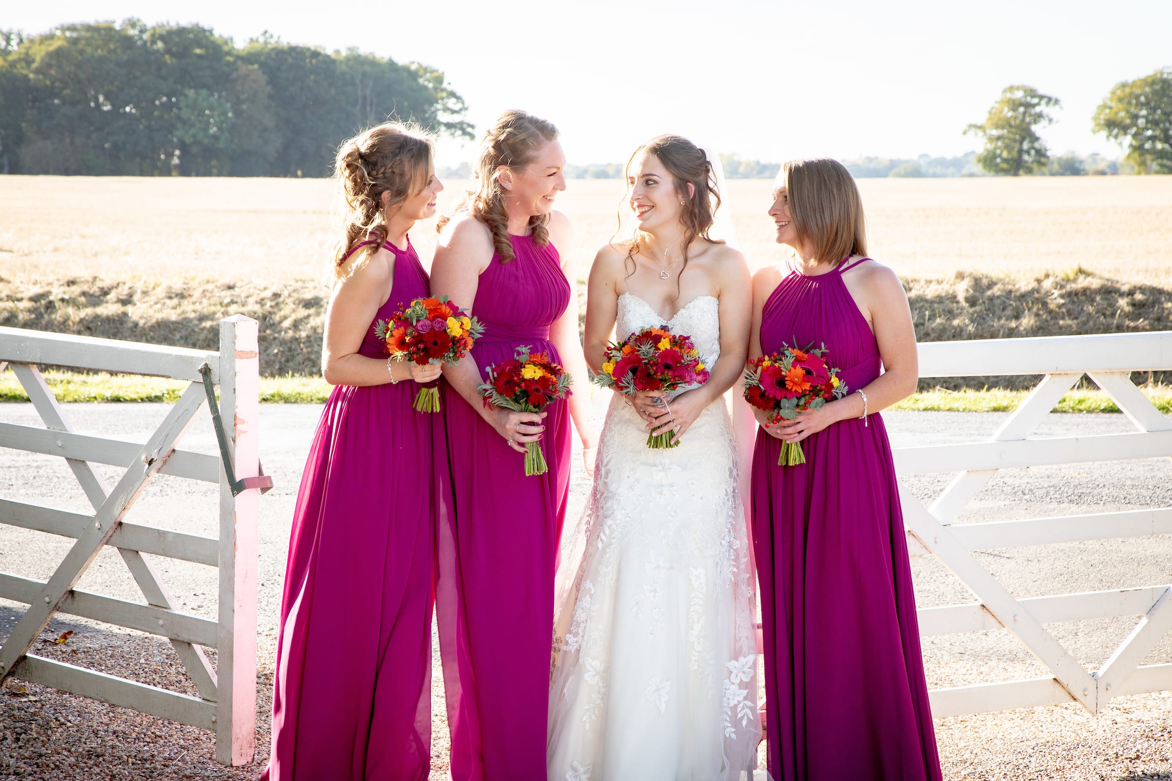 3 Bridges Maids and Bride at Compasses Weddings